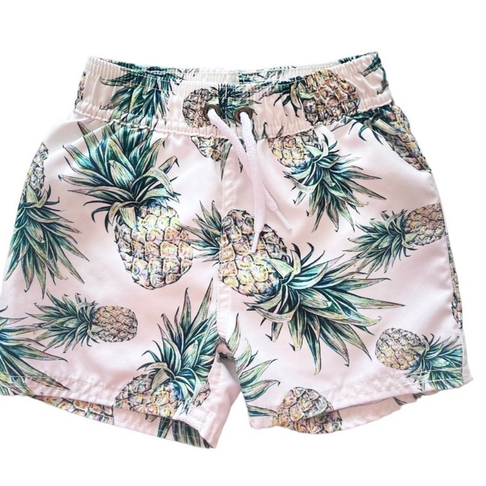 Starting Out NWT Pineapple Ivory Boy Swim Trunks